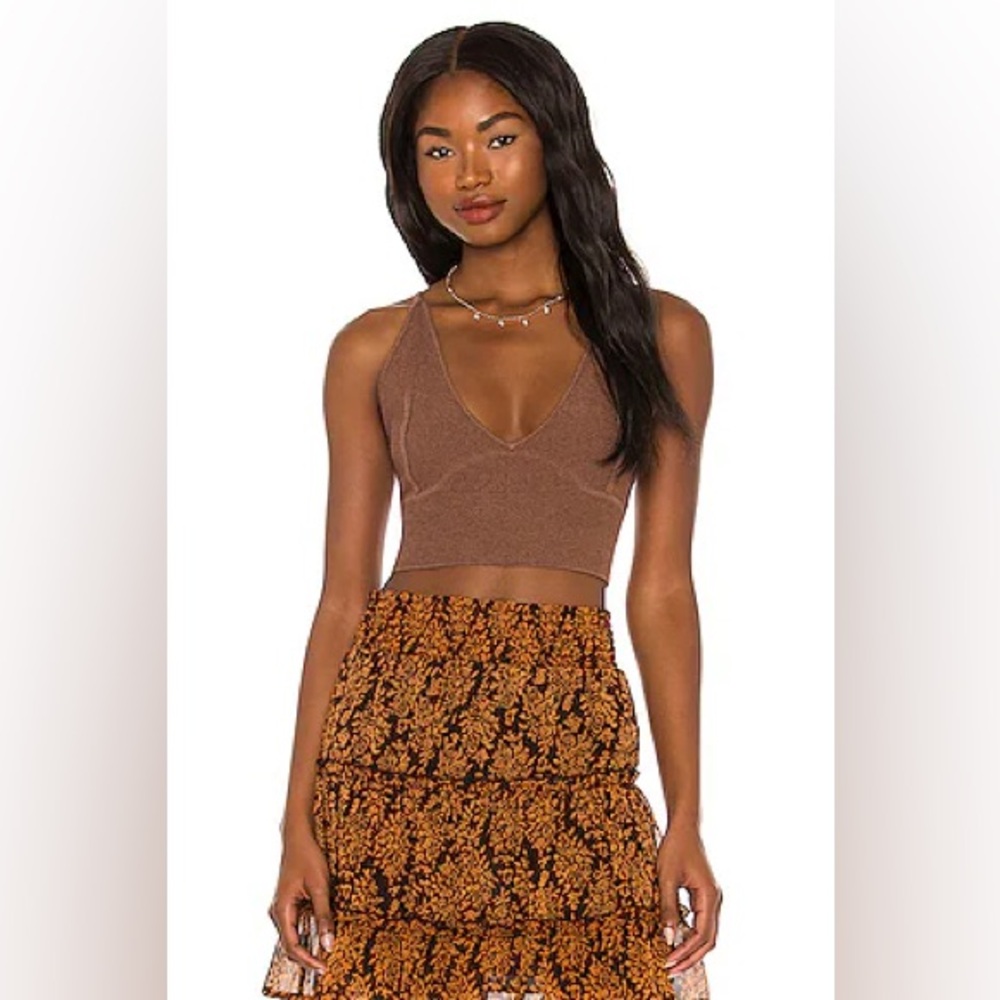 MINKPINK Mithra Crop Cami Size S Copper Spring Summer Revolve Cocktail Brown